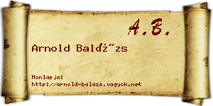 Arnold Balázs névjegykártya