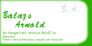 balazs arnold business card